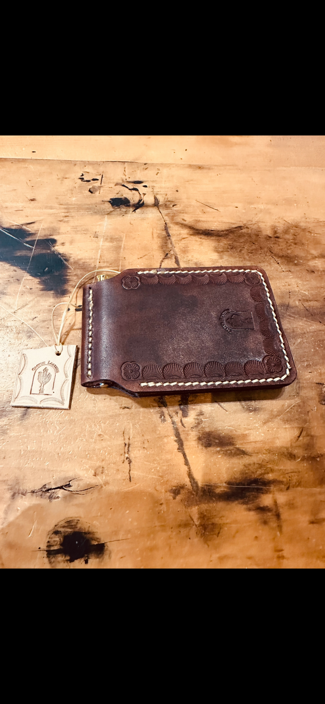 Cactus Leather Wallet, Money Clip