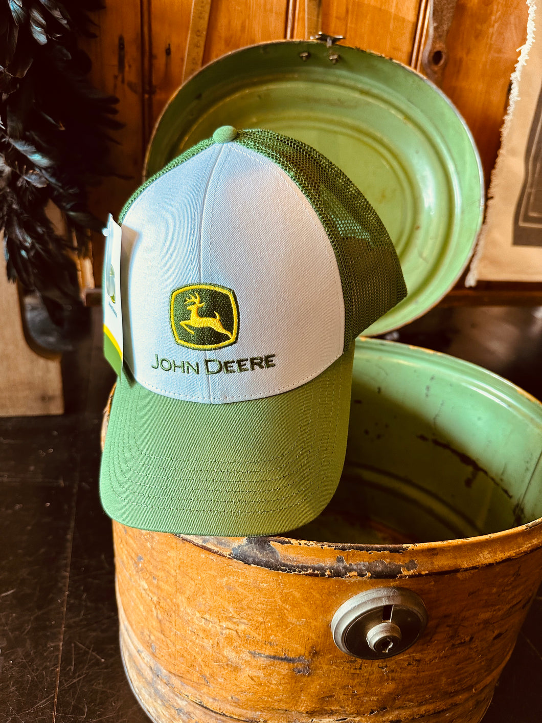 John Deere Cap White