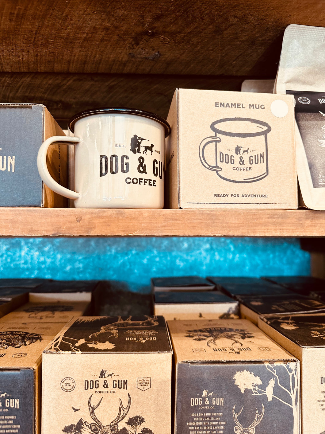 Dog and Gun Enamel Mug