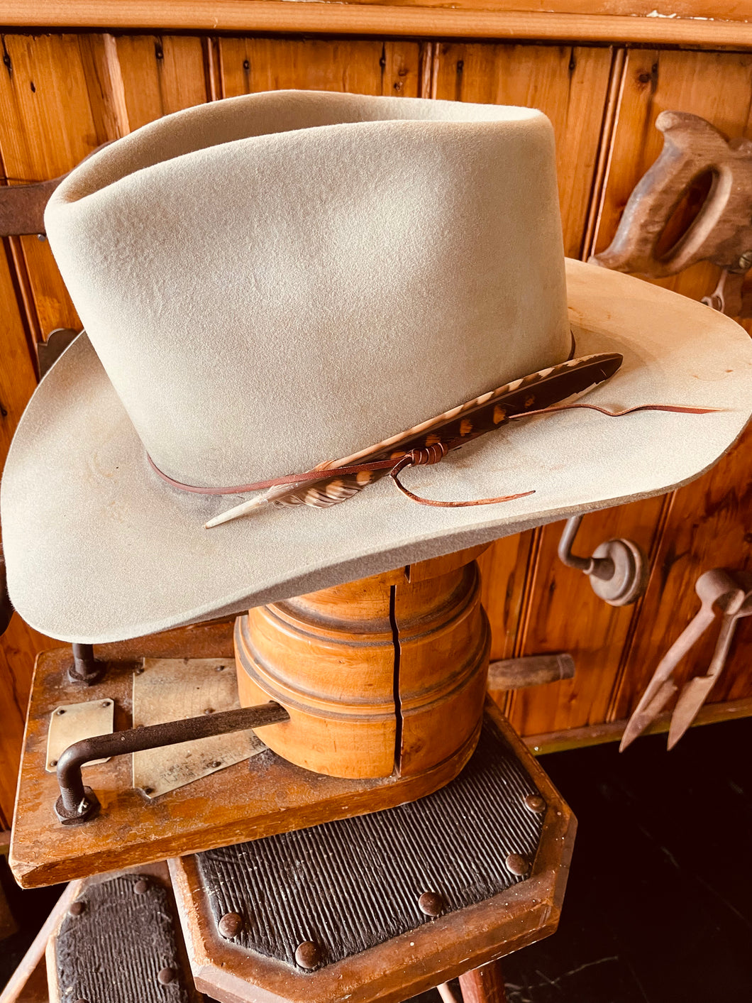 Felt hat hand made by Alex the Blacksmith